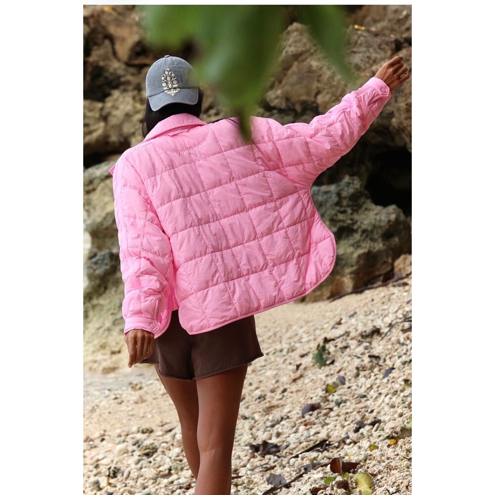 NWT pippa packable puffer jacket free people pink - Picture 2 of 4